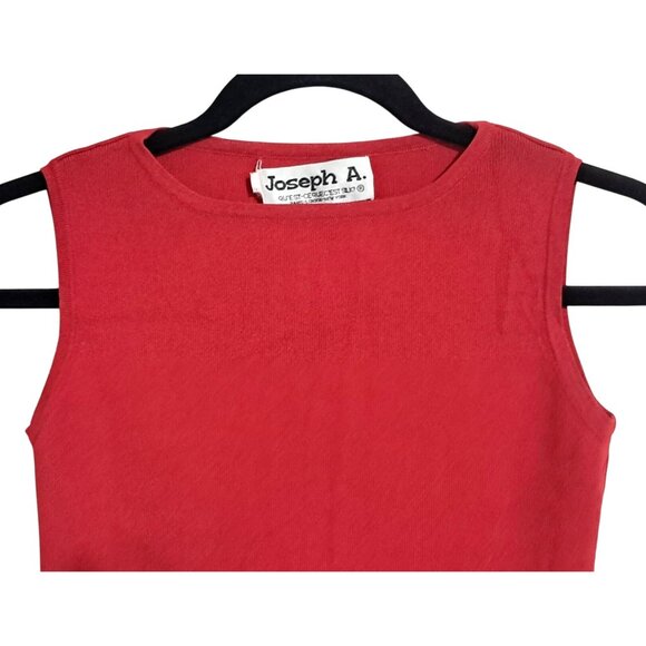 Joseph A. qu'est-ce que c'est silk Sleeveless Red Knit Top With Ruffle Hem Women - Picture 5 of 6